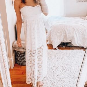 NWOT White lace maxi dress
